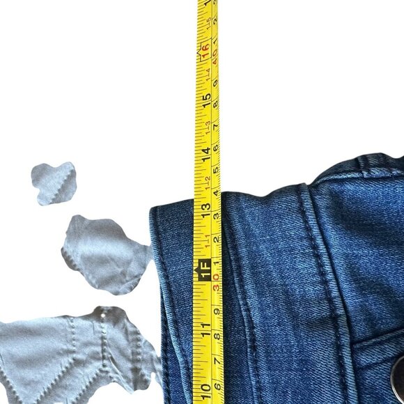 Express 4R Blue High Rise Skinny Ankle Jeans Sailorcore Coastal  Button
A180 - Picture 4 of 10